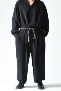 Linen Viscose  Wide Slacks black