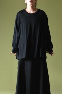 Giza Cotton Drape Long Sleeve black