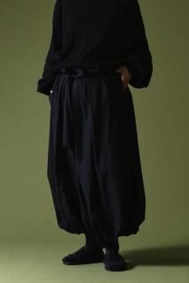 Wool Gabardine KIMONO Balloon Pants 