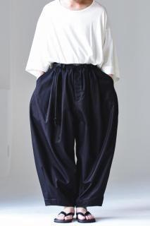 Cotton Gabardine  Volume Pants black