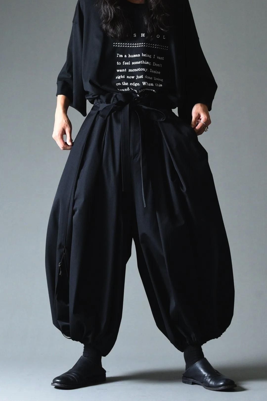 Wool Gabardine KIMONO Balloon Pants - BISHOOL