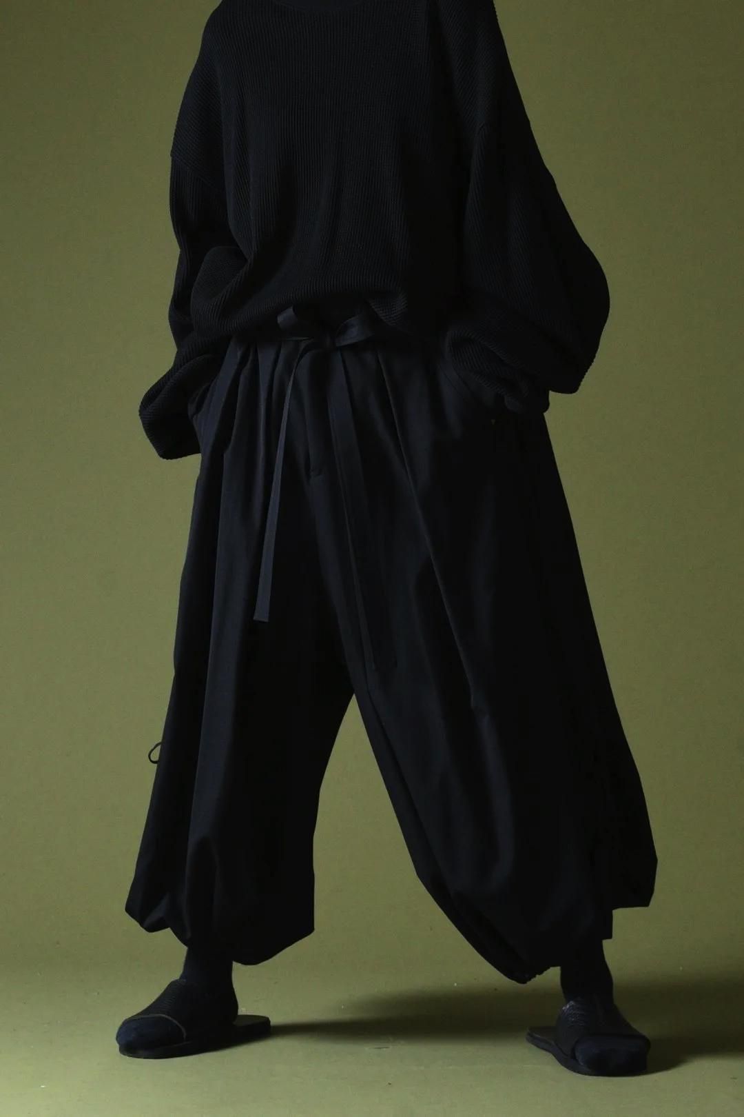 Wool Gabardine KIMONO Balloon Pants - BISHOOL