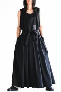 Wool Gabardine Wrap KIMONO Cloth black 