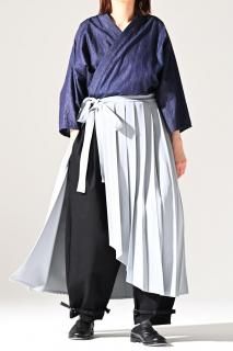 Pleats HAKAMA Cloth blue gray