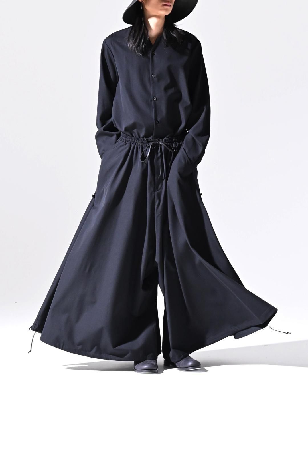 Wool Gabardine 袴 Balloon Pants black - BISHOOL