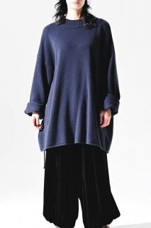 Fukushima Lamb Wool Big Knit blue gray