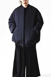 Wool Gabardine Padded Bomber Jacket