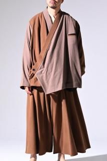 Refine Wool KIMONO Drape Jacket beigechoco