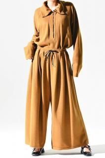 3 Tuck Wide Knit Pants camel