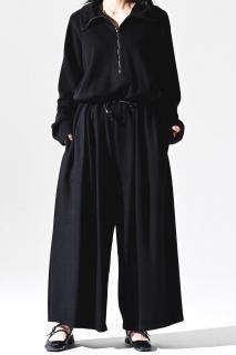 3 Tuck Wide Knit Pants black