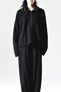 High Neck Zip Knit black