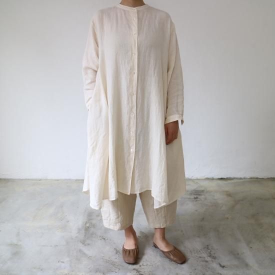 Yarra フレアー前開きワンピース Yarra Doux Bleu Online Shop