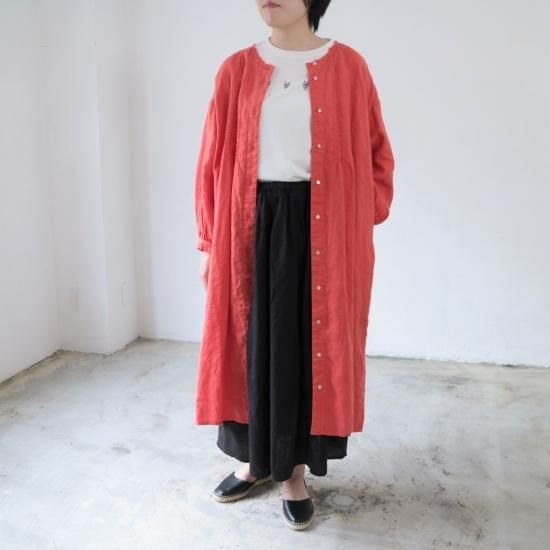 40 Off Yarra 製品染め14sリネンピンタックワンピース Yarra Doux Bleu Online Shop