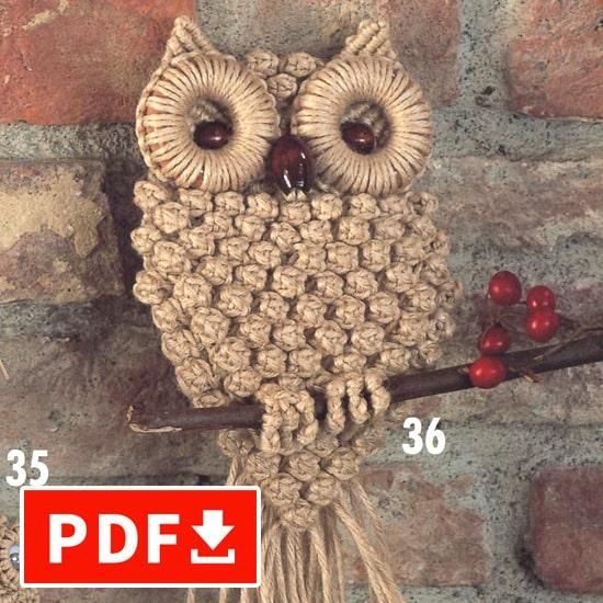 NO.392『マクラメ編み・ふくろう』 NO.392『マクラメ編み・ふくろう』