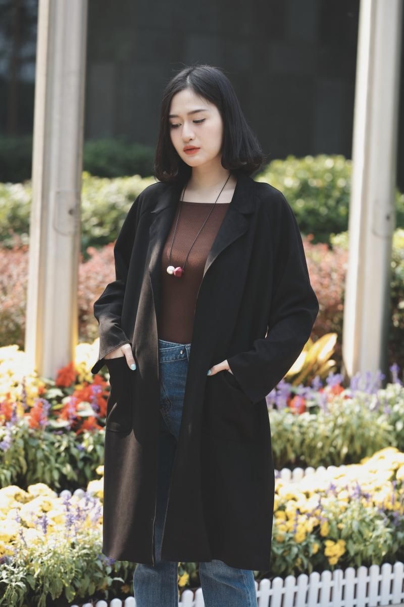 Presale 30 Off Grace Buchita着用 新作スエードカラーコート Bk