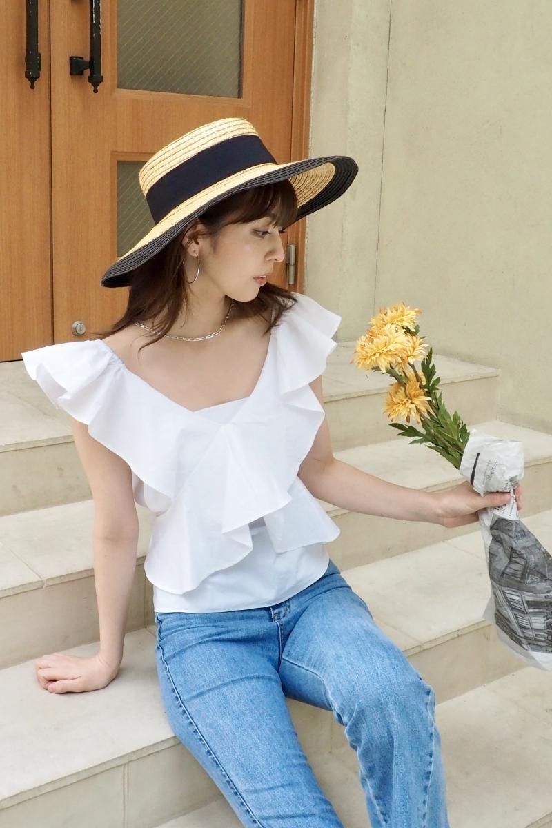 柳ゆり菜着用 フリルトップス Wh 柳ゆり菜着用 フリルトップス Wh