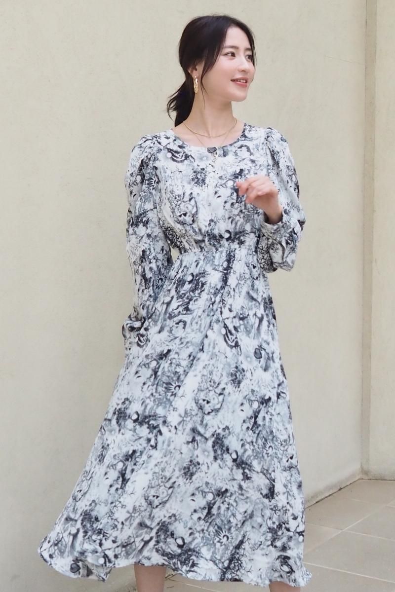 古畑星夏 寒川 綾奈着用 ベストモノクロ柄ドレス モノクロset 古畑星夏 寒川 綾奈着用 ベストモノクロ柄ドレス モノクロset