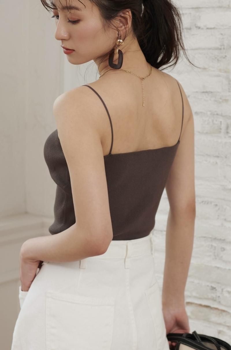 【最終お値下げ】グラムリップス♡ Camisole リブ オールインワン♡カーキ 高田里穂着用 リブキャミトップス【KHAKI】