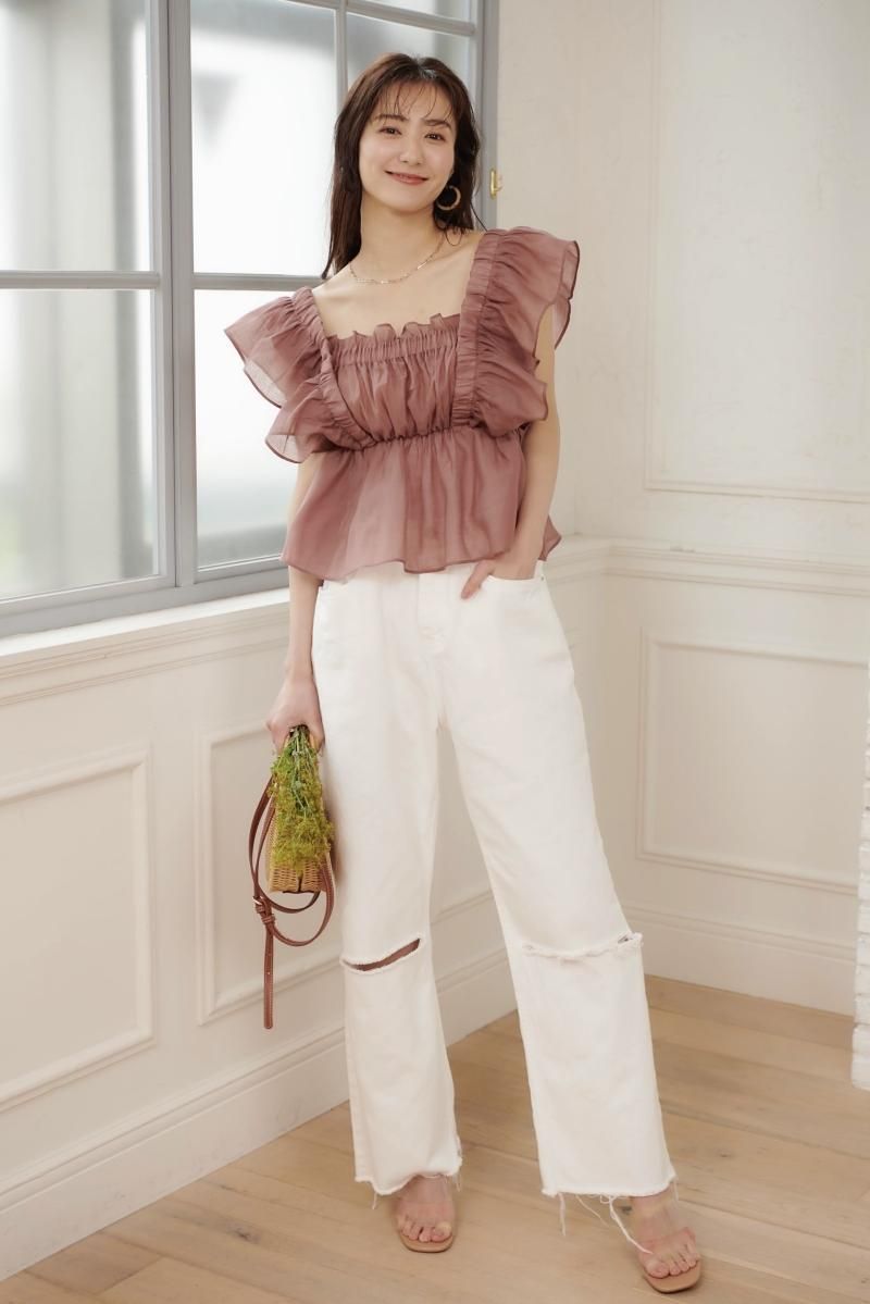 高田里穂着用 フリルトップス【BR】