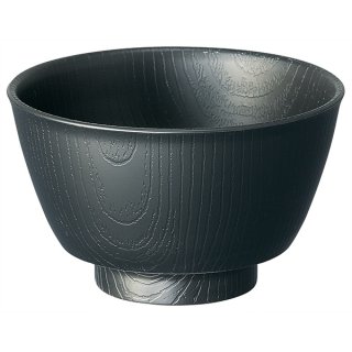 木目食器シリーズ 木目持ちやすい茶碗 370ml　ブラック 黒色／NBLS1_383625