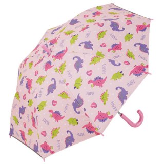 子供用 晴雨兼用傘（50cm）　ハッピー＆スマイル（女の子向け 恐竜柄）／UBSR2_542114