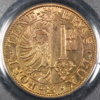 スイス Switzerland ジュネーブ 20フラン金貨 1848年 PCGS MS62