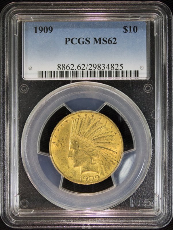 アメリカ United States of America インディアンヘッド 10ドル金貨 1909年 PCGS MS62