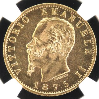 ꥢ Italy ӥåȥꥪ ޥ̥2 Vittorio Emanuele ll 20 1875ǯ NGC MS63