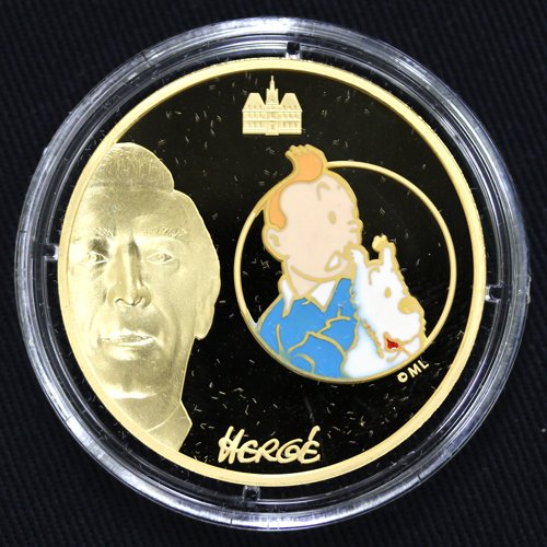 フランス France タンタンの冒険 TINTIN＆SNOWY 50ユーロ金貨 プルーフ 1oz 2007年