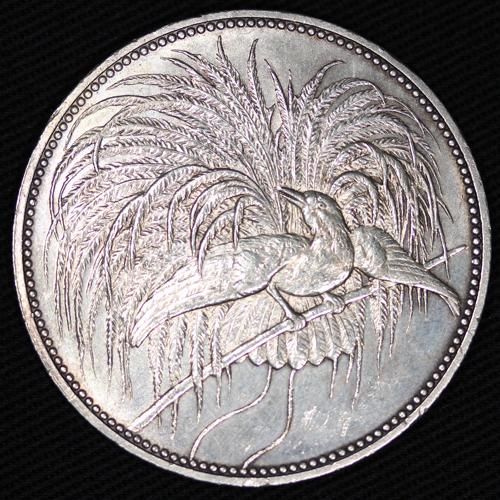 ドイツ領 ニューギニア German New Guinea 極楽鳥 5マルク銀貨 1894年