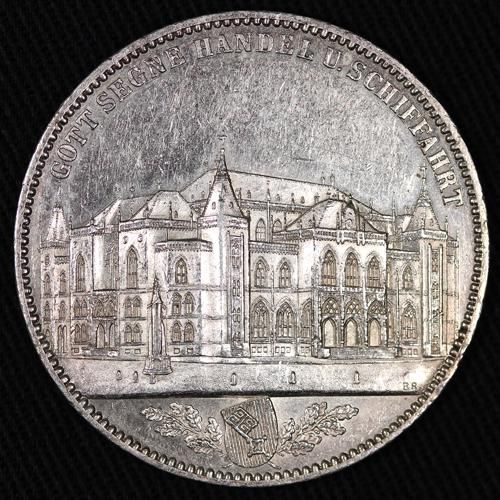ドイツ Germany ブレーメン 新証券取引所 ターラー銀貨 1864年