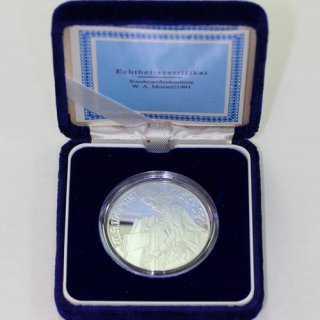 オーストリア モーツアルト没後200年記念 100シリング銀貨 1991年