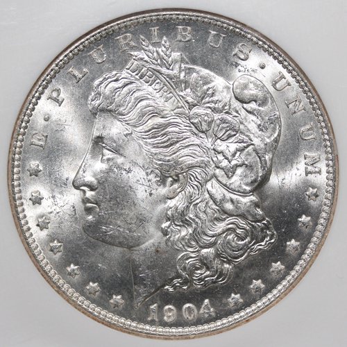 アメリカ United States of America モルガンダラー銀貨 1904年O NGC MS63