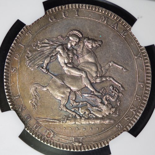 イギリス Great Britain ジョージ3世 クラウン銀貨 1819年LIX NGC AU DETAILS