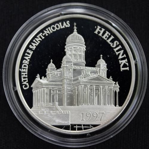 フランス France フィンランド ヘルシンキ大聖堂 15ユーロ 100フラン銀貨 プルーフ 1997年