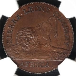 シエラレオネ Sierra Leone ライオン 1セント銅貨 1791年 NGC PR63BN