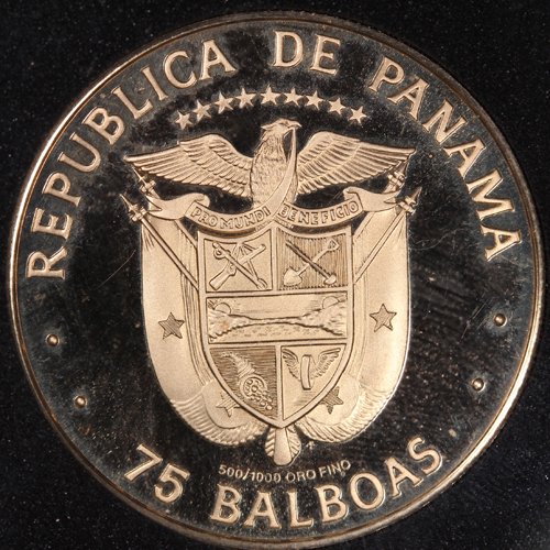 パナマ Panama 独立75周年 プルーフ金貨 75バルボア 1978年