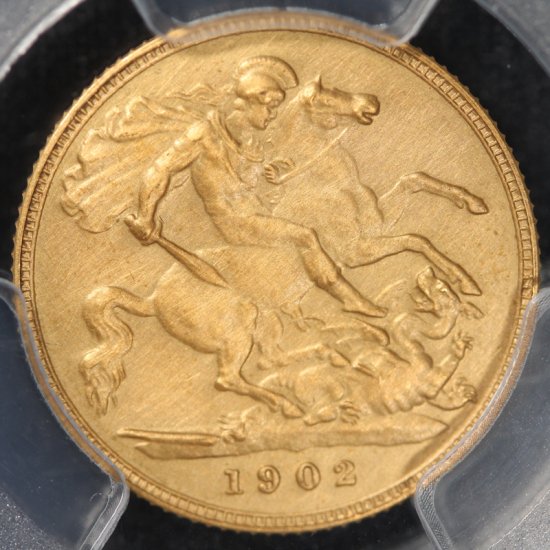 イギリス Great Britain エドワード7世 ハーフソブリン金貨 1902年 