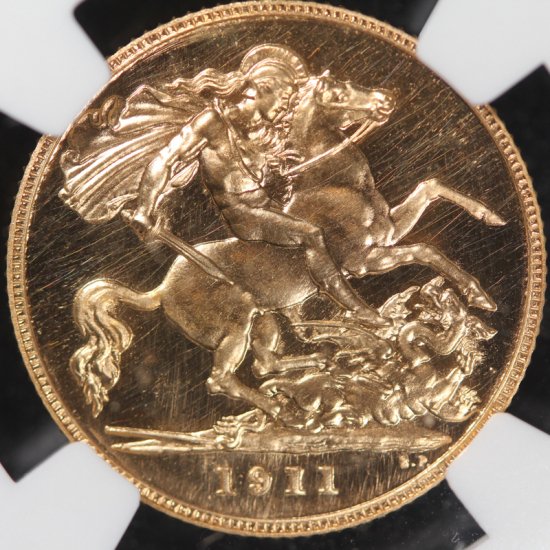 イギリス Great Britain ジョージ5世 ハーフソブリン金貨 1911年 NGC 