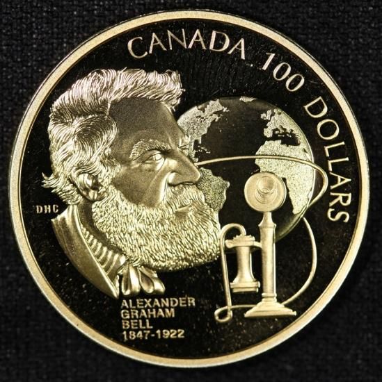 カナダ Canada アレクサンダー グラハム ベル エリザベス2世 100ドル金貨 プルーフ 1997年