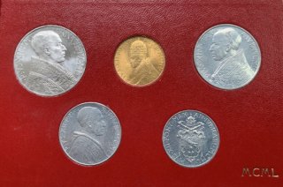 バチカン Vatican ローマ教皇庁 ピウス12世 ミントセット 5種 100リラ金貨入り 1950年