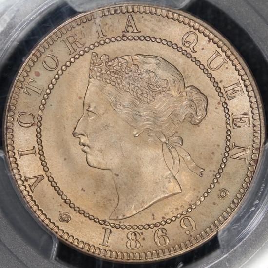 ジャマイカ Jamaica ヴィクトリア 1ペニー白銅貨 初年号 1869年 PCGS MS65 ジャマイカ Jamaica ヴィクトリア 1ペニー白銅貨 初年号 1869年 PCGS MS65