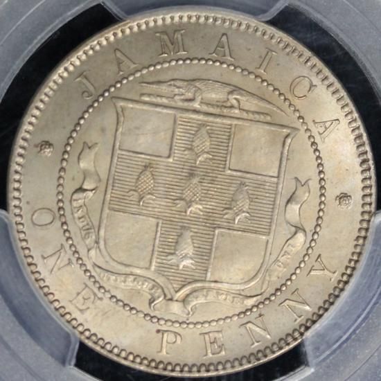 ジャマイカ-Jamaica. 1888. Cn. 1/2ペニー(Penny). NGC MS65. 未