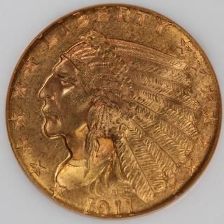 ꥫ United States of America ǥإå $2 1/2  1911ǯ NGC MS63