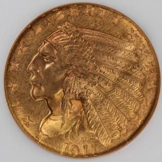 ꥫ United States of America ǥإå  2.5ɥ 1911ǯ NGC MS63