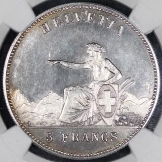  Switzerland ͷ  硼  եLa Chaux De Fonds 5ե 1863ǯ NGC MS63