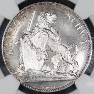  Switzerland ͷ 塼ӥå Schwyz 5ե 1867ǯ NGC MS66