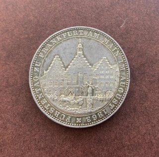 ドイツ Germany フランクフルト アム マイン 旧市庁舎レーマー ターラー銀貨 1863年