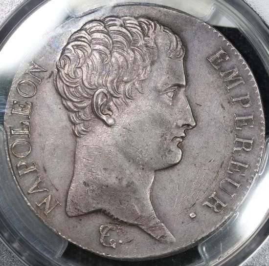 フランス France ナポレオン1世 無冠 5フラン銀貨 AN13(1807年) PCGS AU55