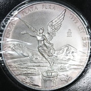 メキシコ Mexico リベルタード銀貨 Libertad 1オンス 1999年